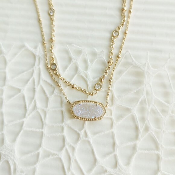 Kendra Scott Gold and White Necklace - Picture 4 of 4
